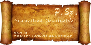 Petrovitsch Szaniszló névjegykártya